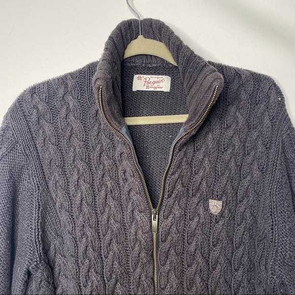 Penguin Full Zip Cardigan Sweater L - Picture 2 of 7